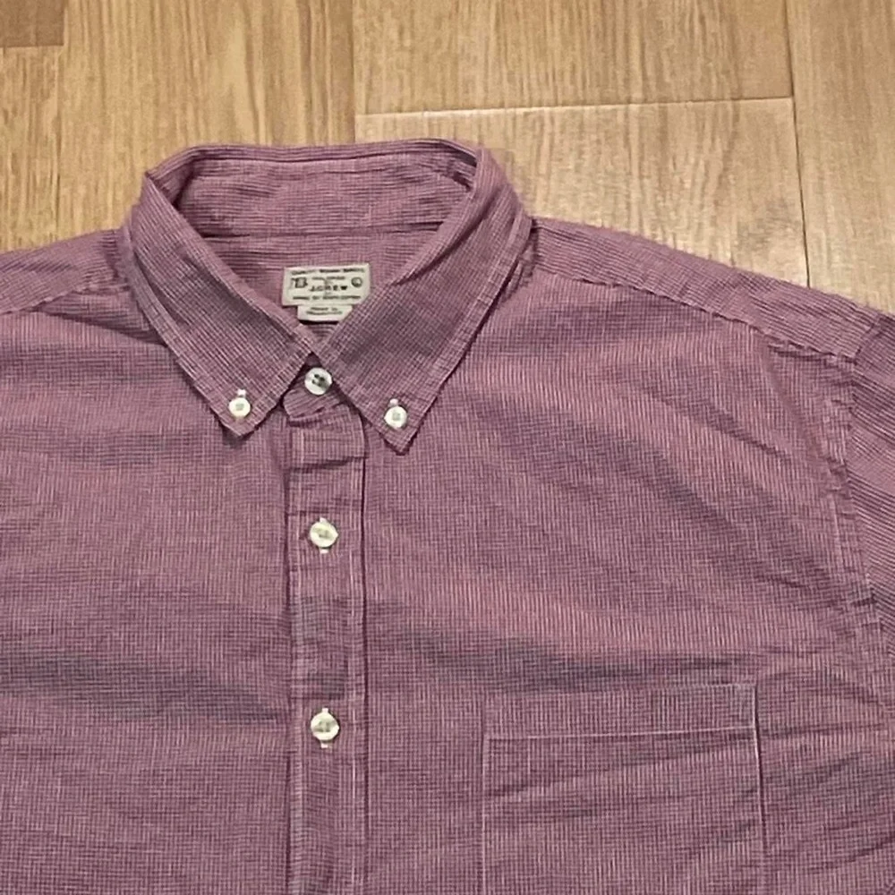 J Crew Mens Large Long sleeve Button Down Shirt Classic Red Gingham Check